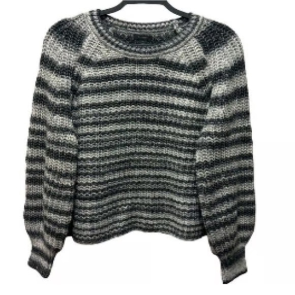 NWT Halogen Womens Metallic Striped Sweater Size 2X Rich Black - Picture 2 of 6